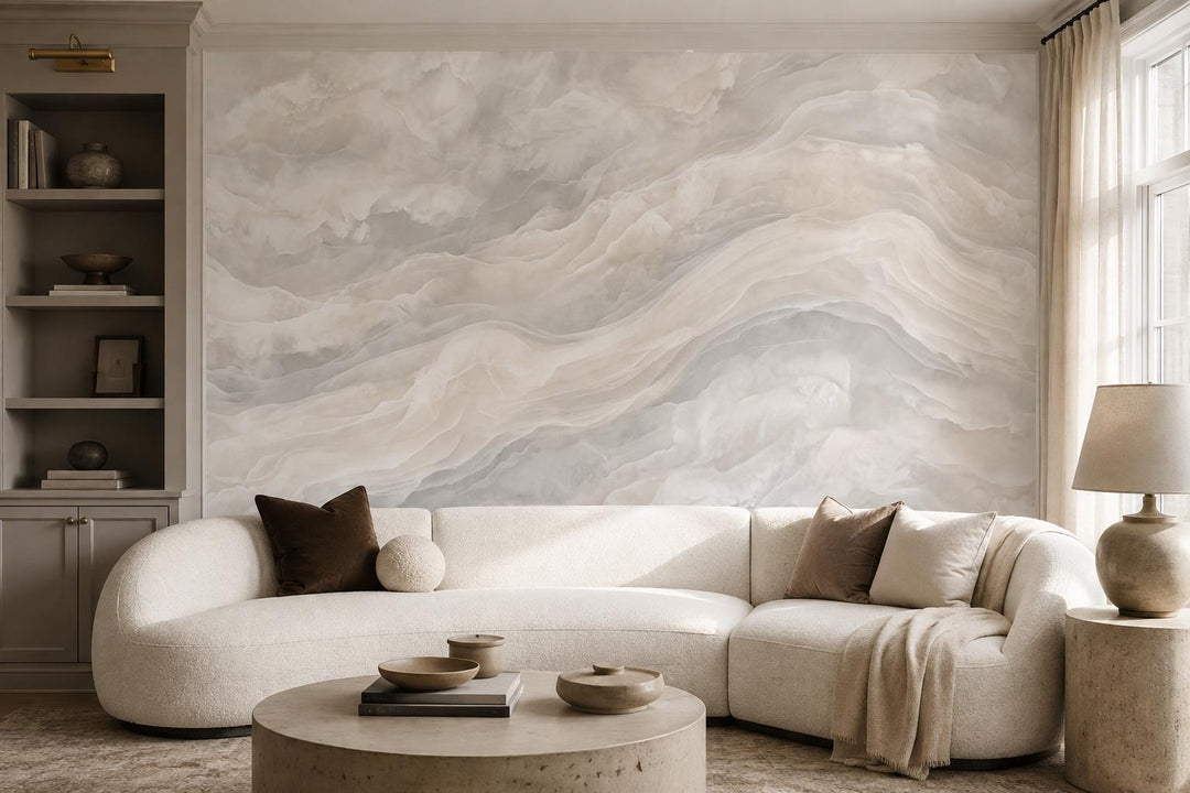 custom botanical neutral living room self adhesive removable non woven vinyl wal scene