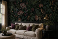 Dark Flowers & Leaves Jungle Wallpaper Mural