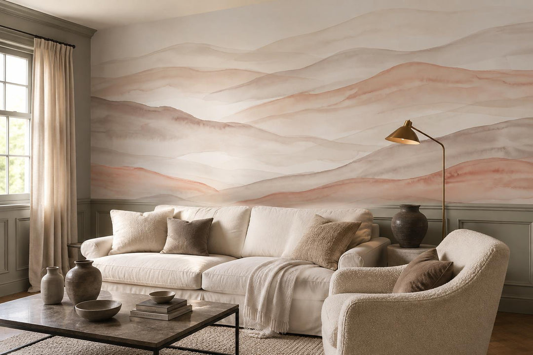 custom botanical neutral living room stick on removable non woven vinyl wallpape scene