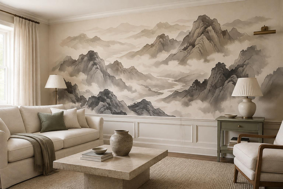 custom botanical neutral living room stick on removable non woven vinyl wallpape scene
