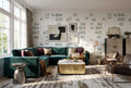 Sage Green Brush Dashes Abstract Wallpaper Mural