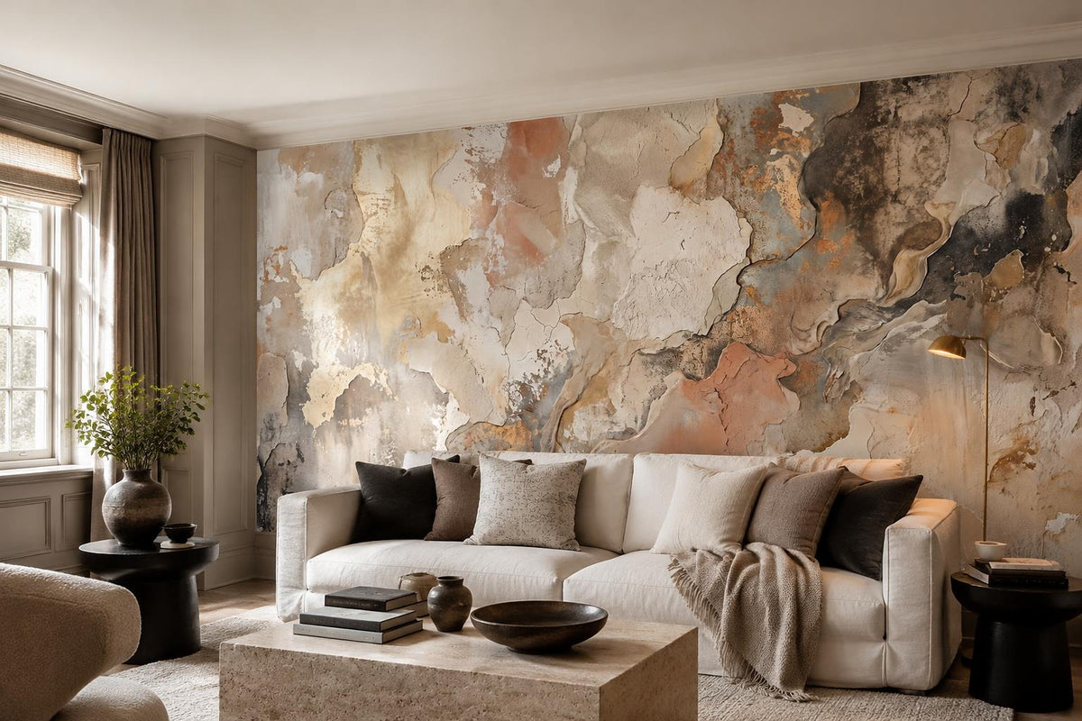 custom botanical neutral living room stick on removable non woven vinyl wallpape scene