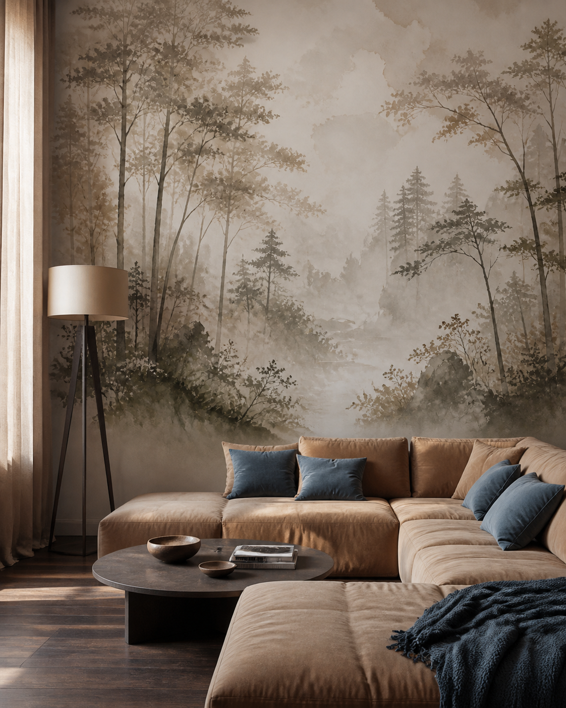 Brown Misty Wallpaper Mural product view