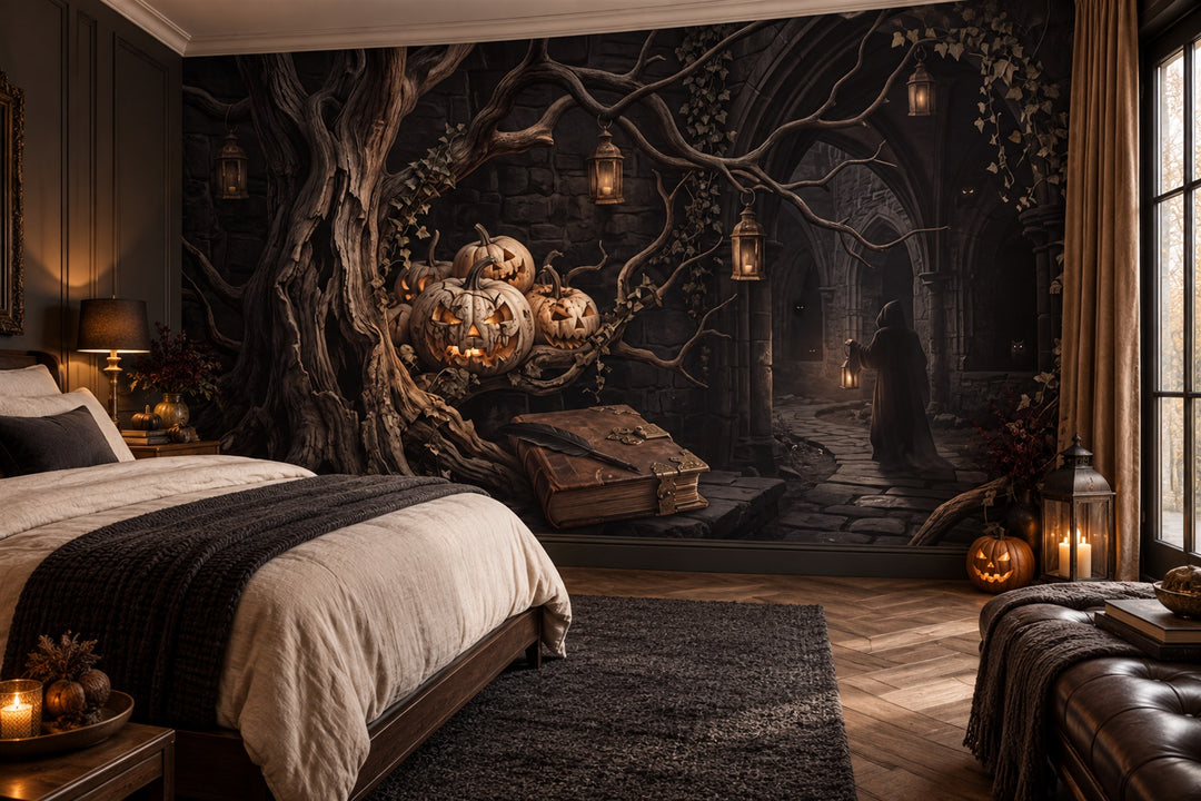 custom brown pumpkins wallpaper mural bedroom stick on non woven vinyl removable