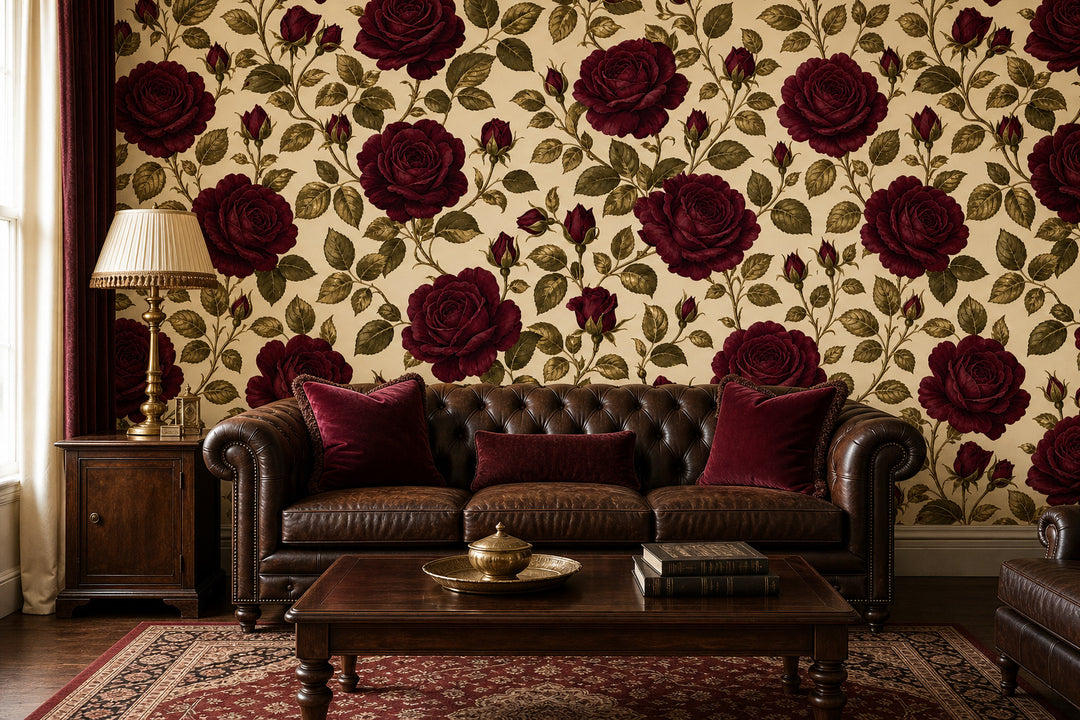 Burgundy Design Wallpaper Mural product view