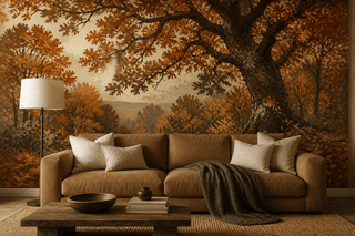 Orange Burnt Wallpaper Mural