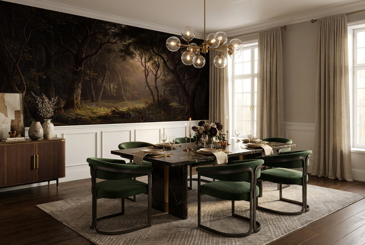 custom calm dark forest wallpaper mural dining room stick on non woven removable vinyl