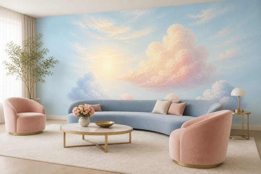 Blush Reading Nook Wallpaper Mural product view