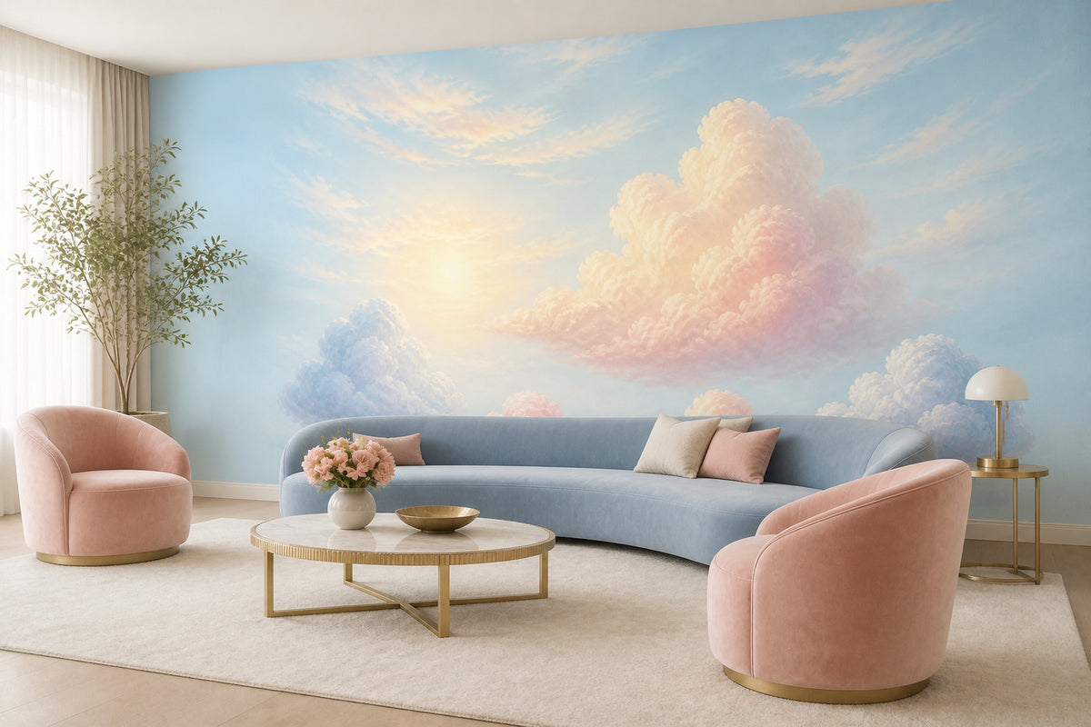 Blush Reading Nook Wallpaper Mural product view