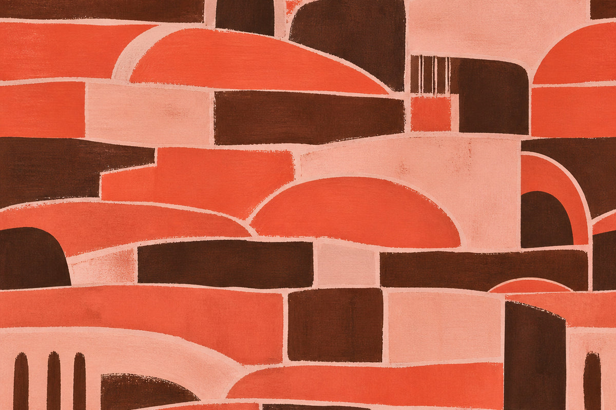 Coral Brick Wallpaper Mural product view