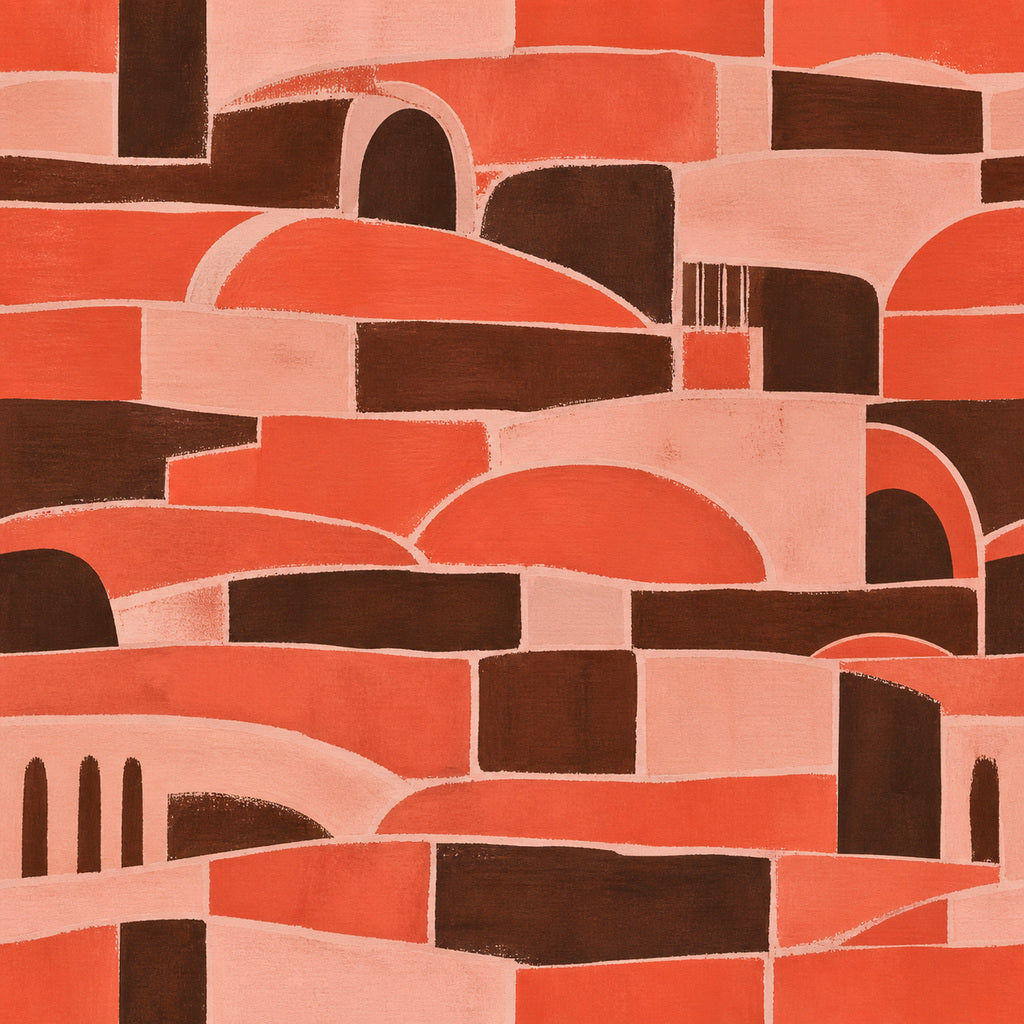 Coral Brick Wallpaper Mural product view