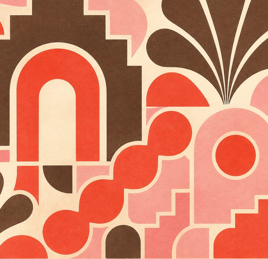 Coral Tile Wallpaper Mural product view