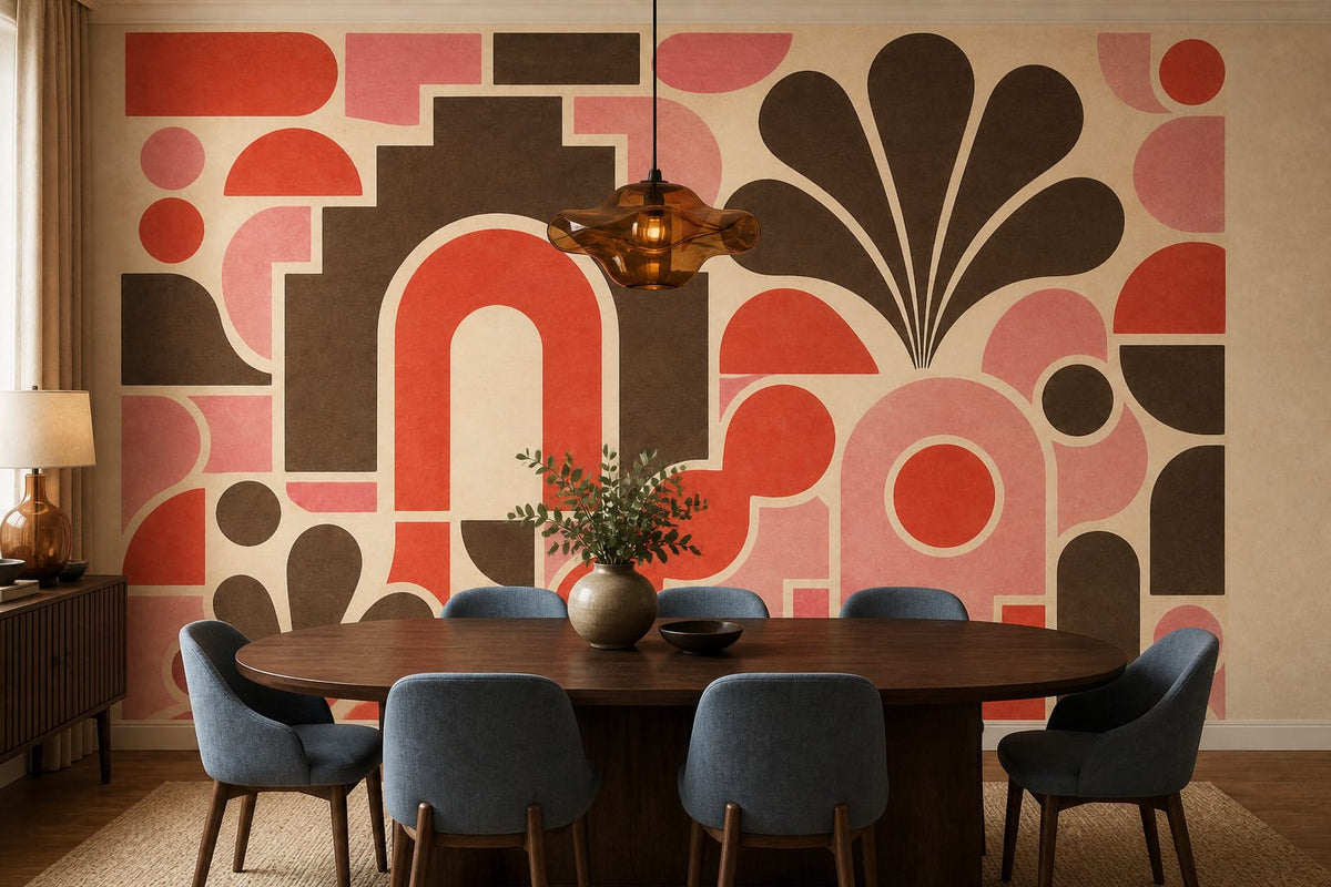 Coral Tile Wallpaper Mural product view