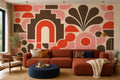 Coral Tile Wallpaper Mural