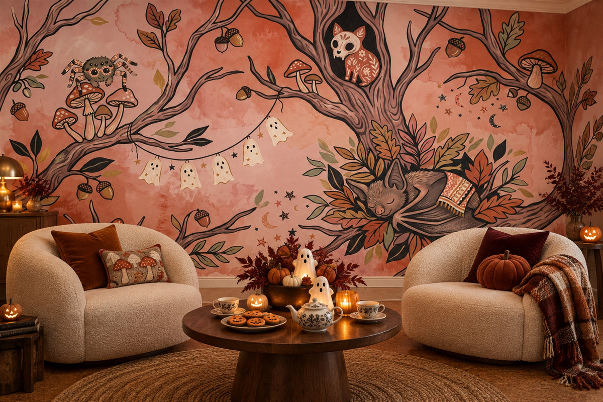 custom coral woodland wallpaper mural lounge peel and stick non woven vinyl removable