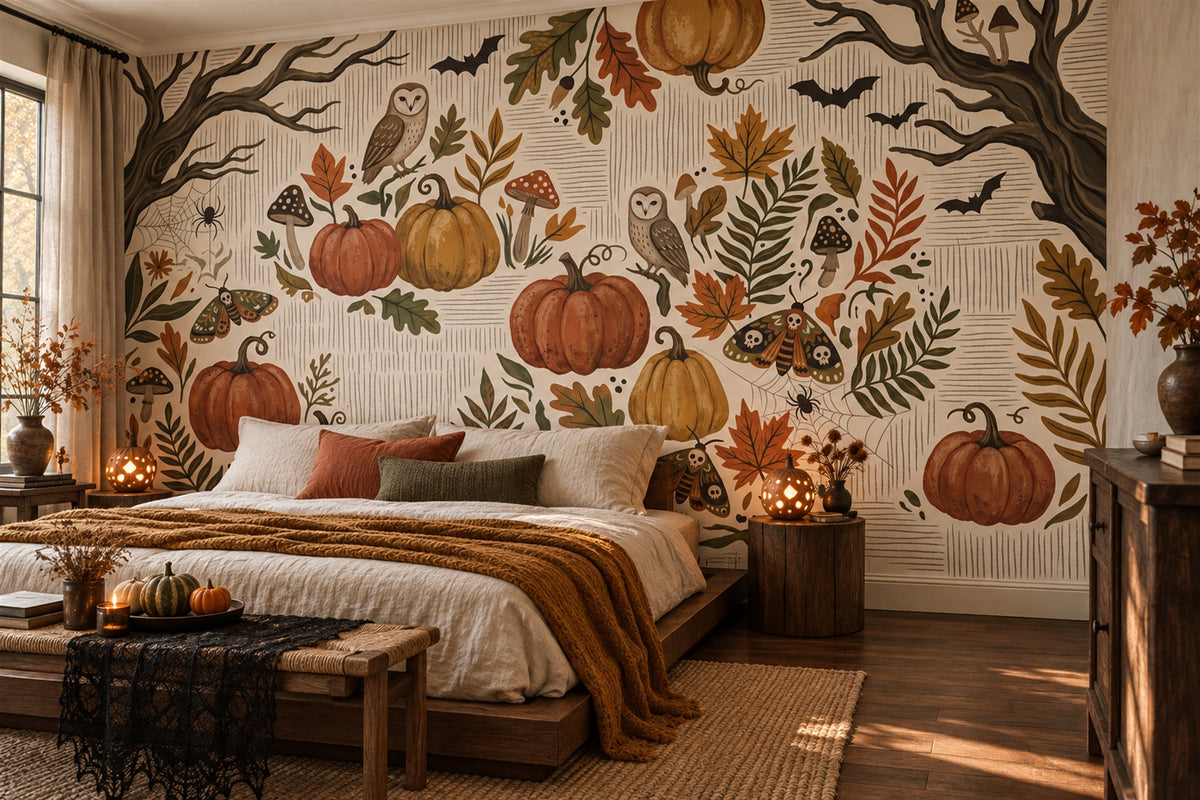 custom cream pumpkins wallpaper mural bedroom stick on non woven vinyl removable
