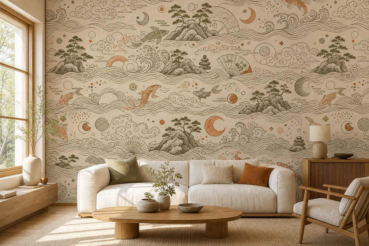 Cream Design Wallpaper Mural product view