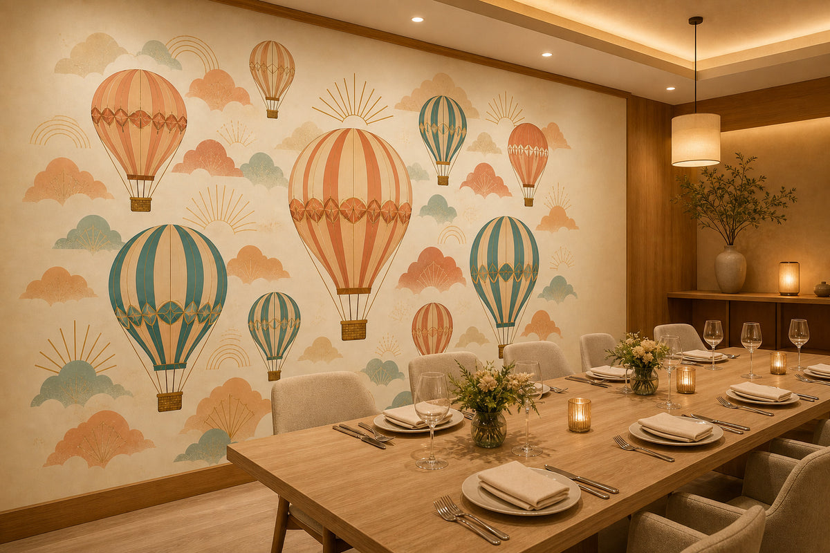 Cream Balloon Wallpaper Mural product view