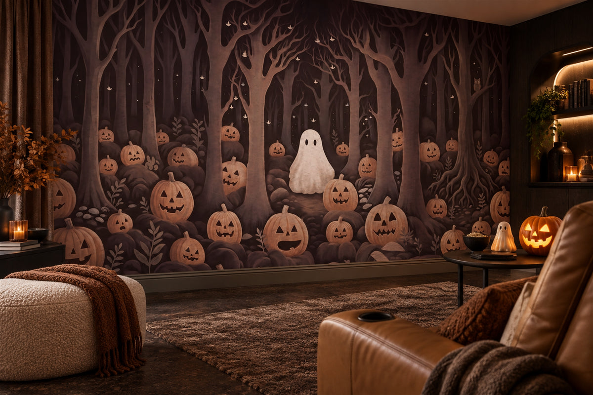 custom cute brown ghost wallpaper mural cinema self adhesive non woven vinyl removable