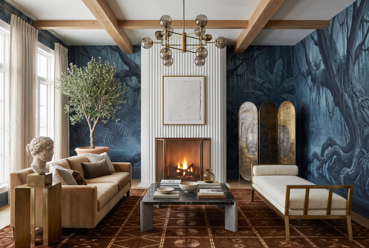 custom dark forest wallpaper mural living room v1 stick on non woven removable vinyl
