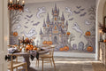 Grey Ghost Castle Halloween Wallpaper Mural