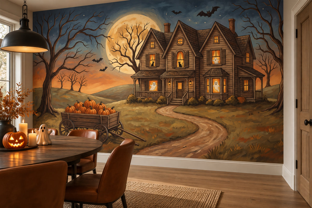 custom dining gothic orange mansion removable stick on non woven vinyl wallpaper mural