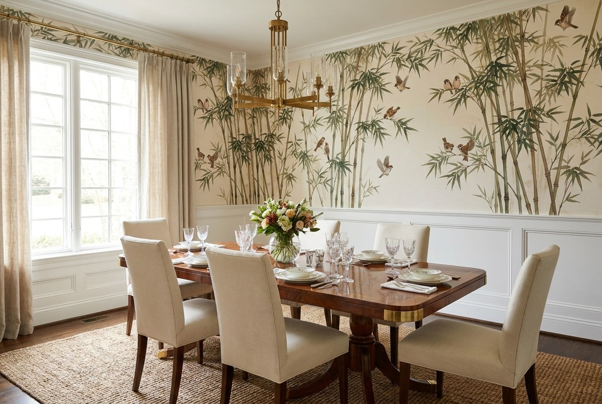 custom dining olive bamboo forest wallpaper mural stick on vinyl non woven removable