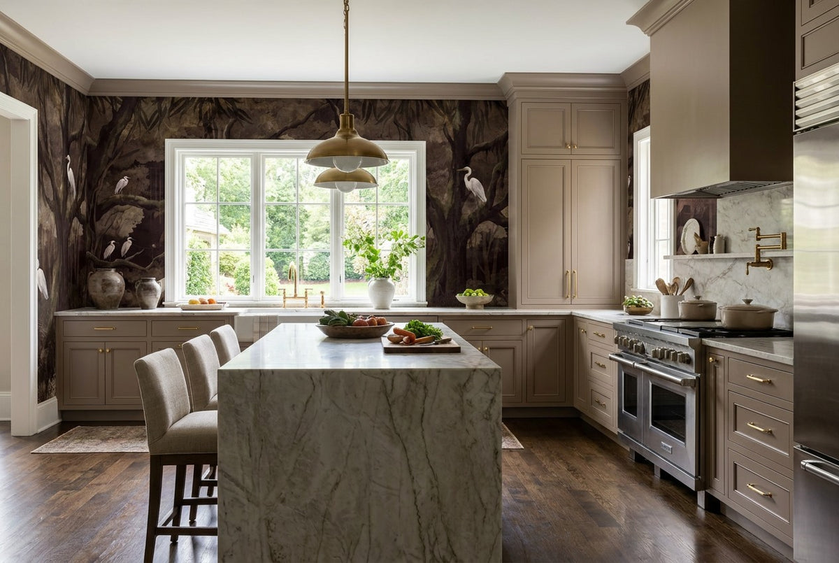 custom egret dark forest wallpaper mural kitchen stick on non woven removable vinyl
