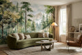 Forest Green Watercolor Alpine Forest Green Wallpaper Mural