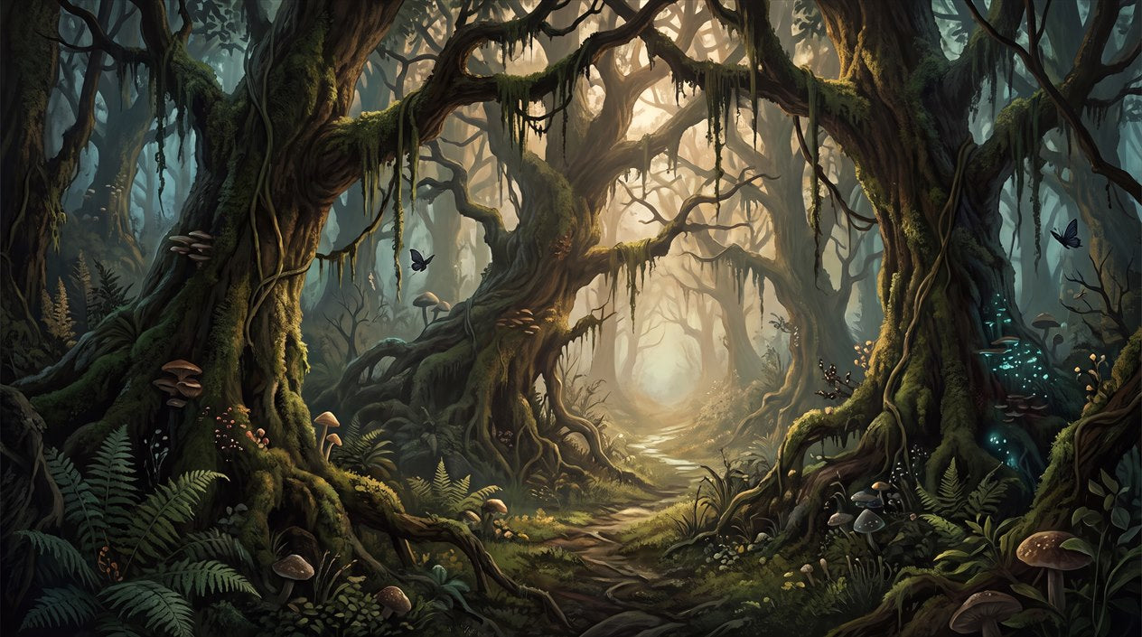 Emerald Enchanted Forest Portal Wallpaper Mural