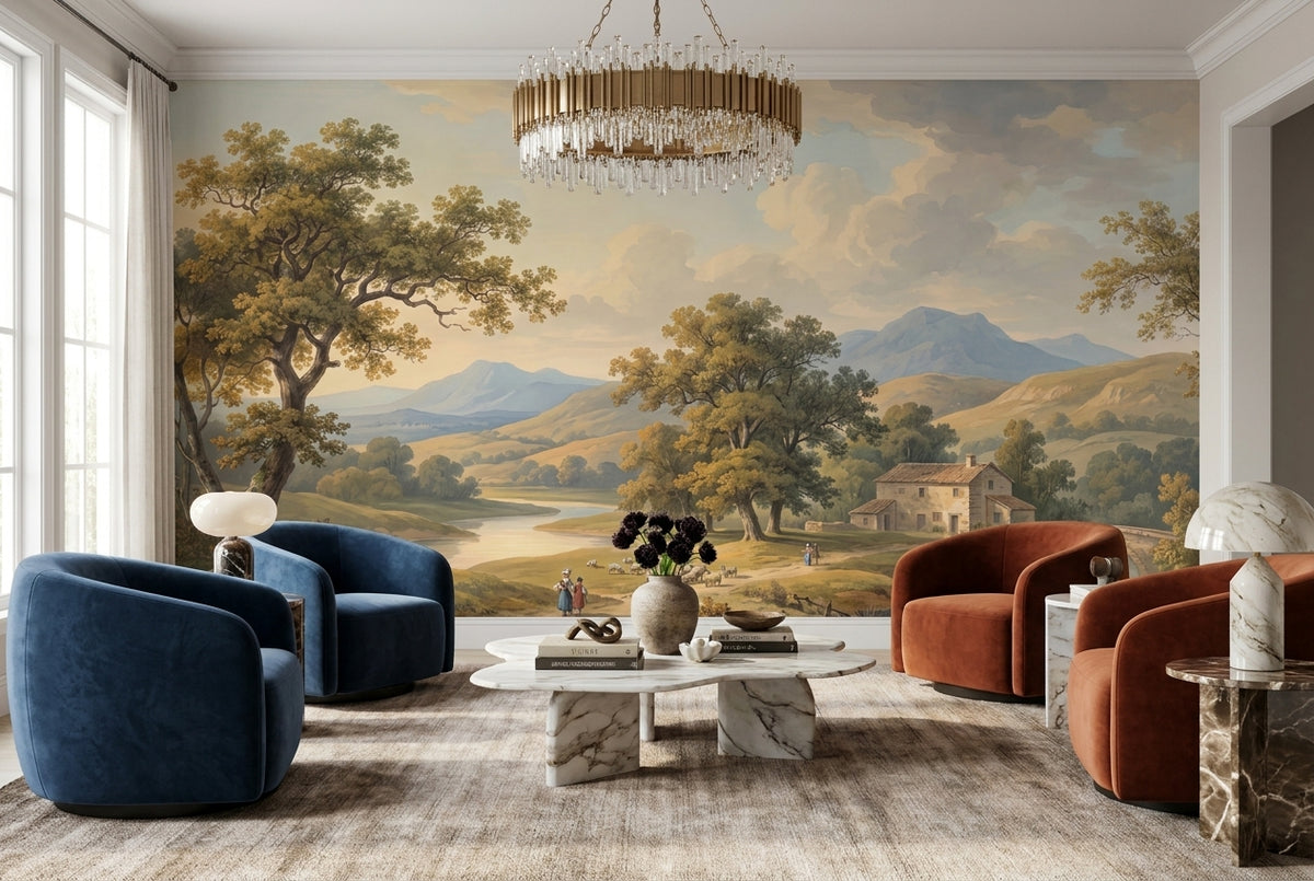 custom gold landscape wallpaper mural living room stick on non woven vinyl removable