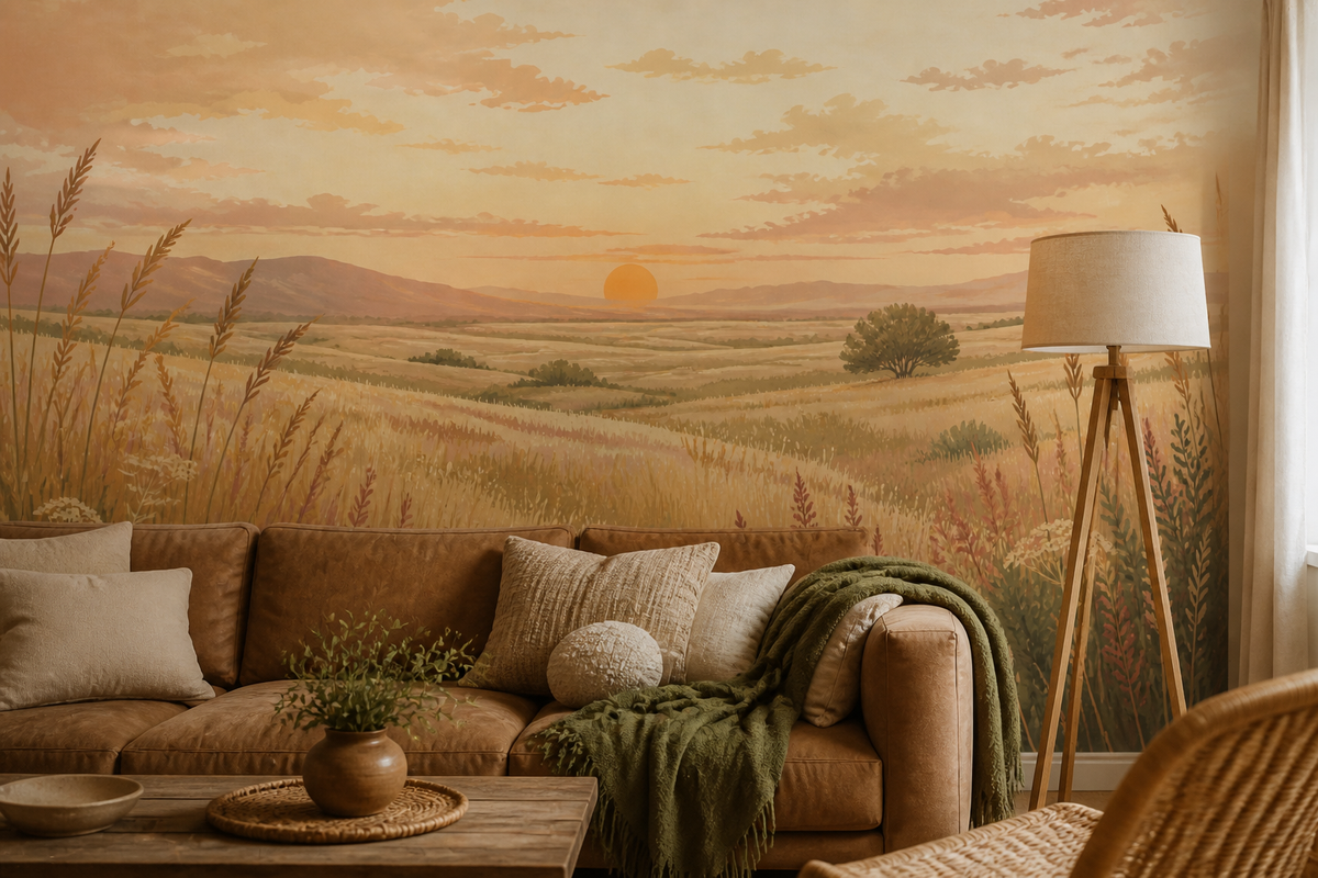 Golden Sunset Wallpaper Mural product view
