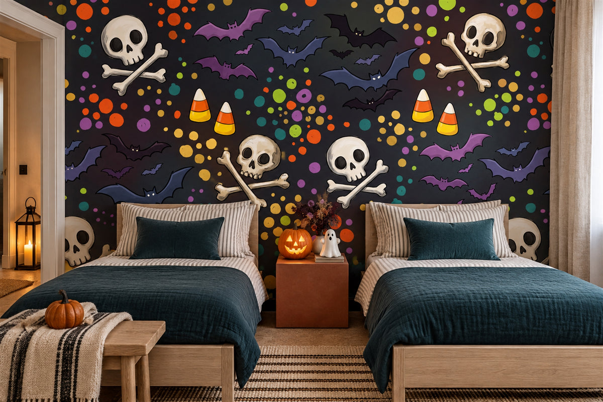 custom gothic black skulls wallpaper mural bedroom stick on non woven vinyl removable