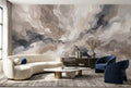 Grey And Taupe Sweeping Abstract Wallpaper Mural