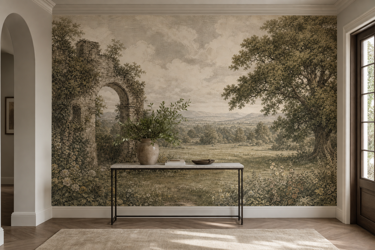 Gray English Wallpaper Mural product view
