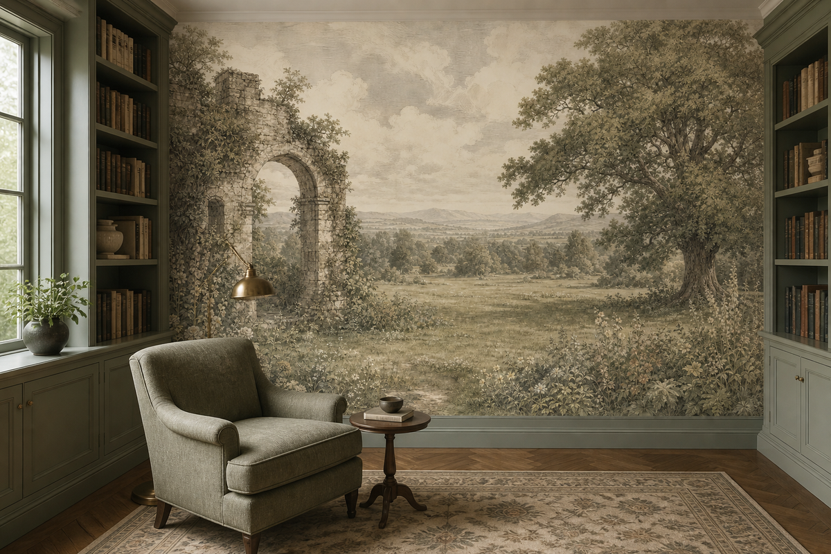 Gray English Wallpaper Mural product view