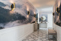 Cool Gray Photographic Mountain Misty Forest Wallpaper Mural