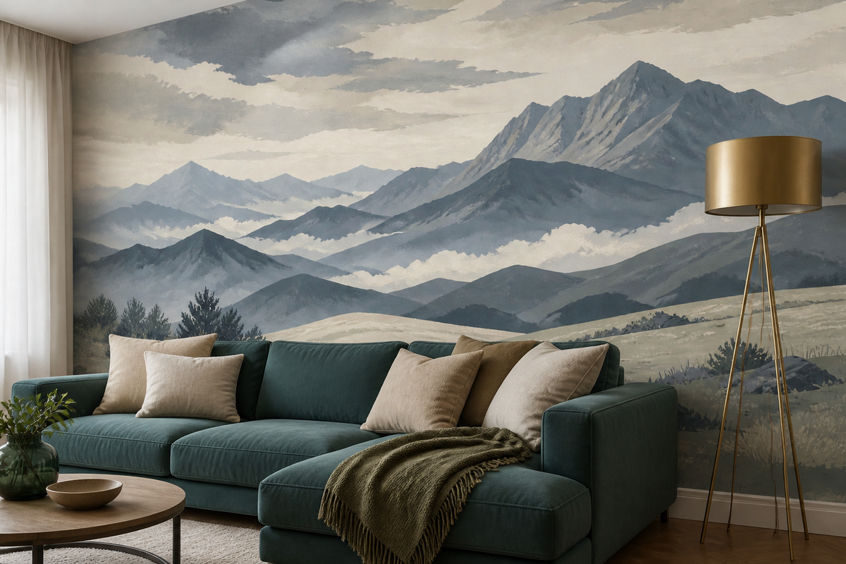 Gray Misty Wallpaper Mural product view