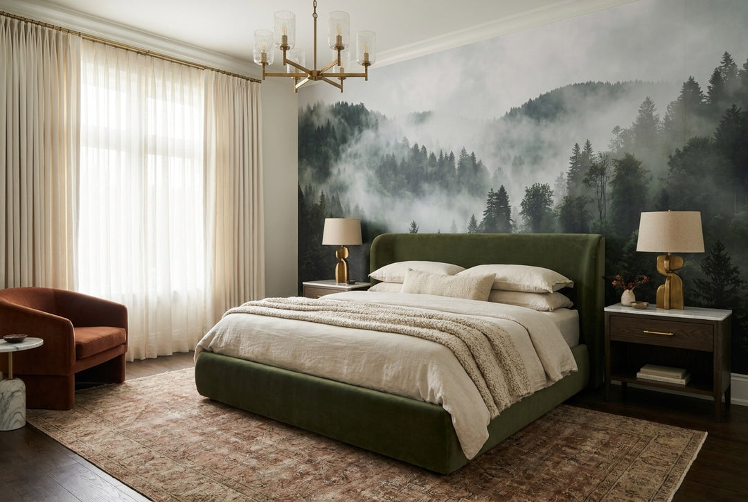 custom gray pines wallpaper mural bedroom peel and stick non woven vinyl removable