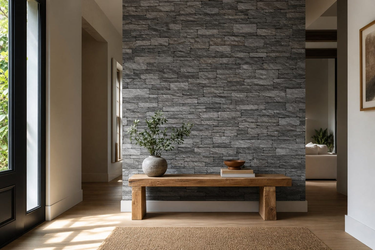 Gray Stacked Wallpaper Mural product view