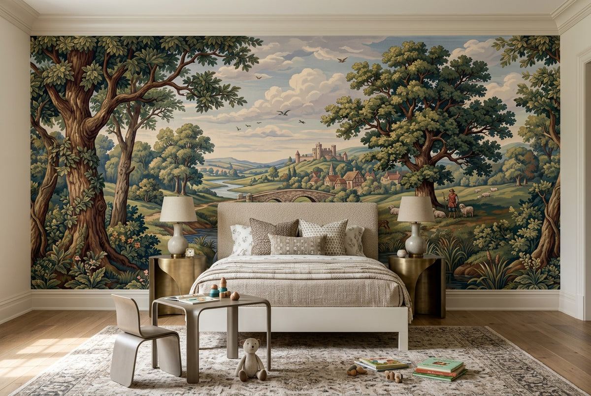 custom green deer wallpaper mural kids room self adhesive non woven vinyl removable