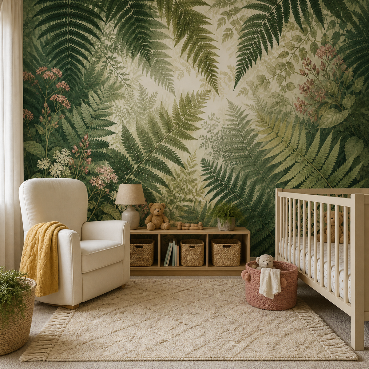 Green Fern Wallpaper Mural product view