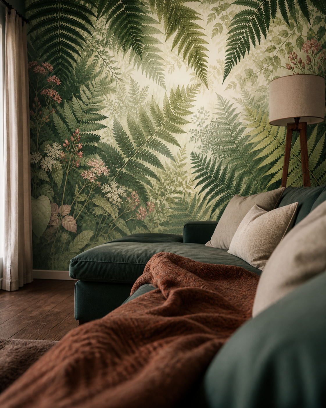 Green Fern Wallpaper Mural product view