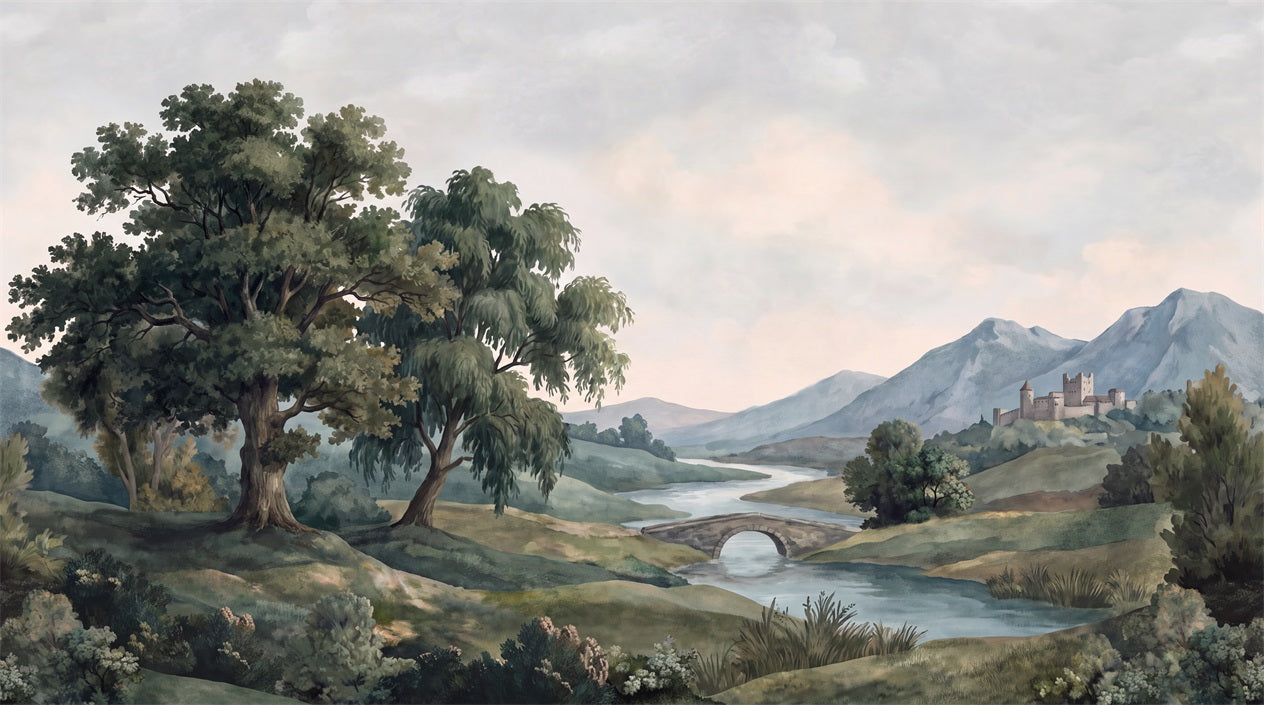 Green River Valley and Stone Bridge Wallpaper Mural