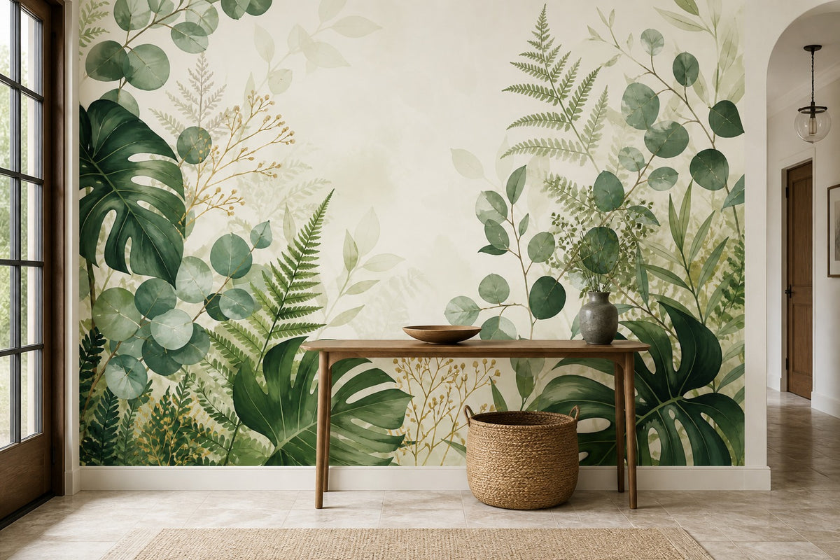 Green Botanical Wallpaper Mural product view