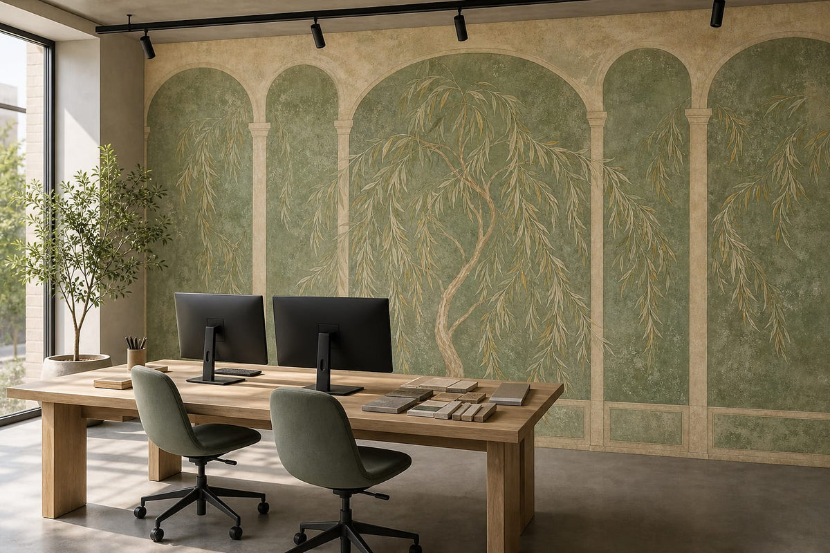 Green Willow Wallpaper Mural product view