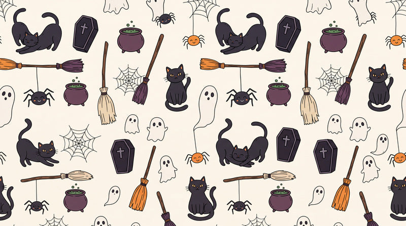 Cream Icons Halloween Wallpaper Mural