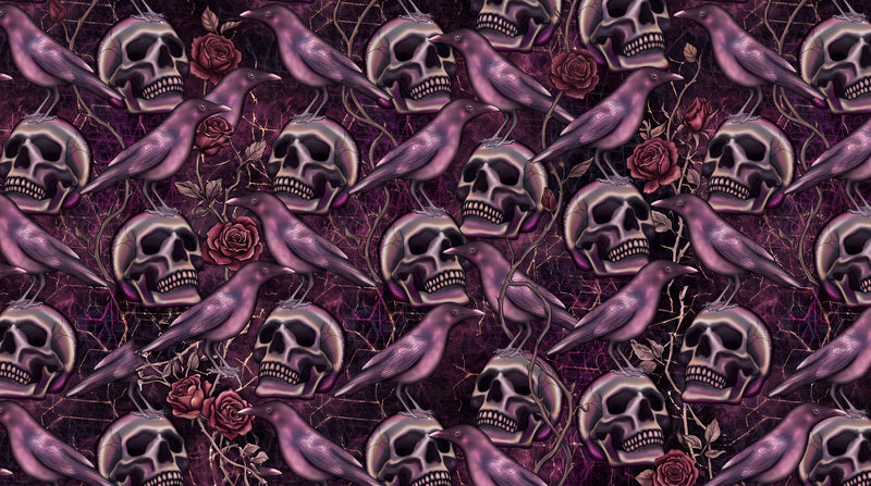 custom home gothic purple skulls removable stick on non woven vinyl wallpaper mural sm