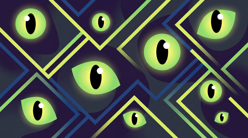 Purple Neon Eyes Halloween Wallpaper Mural
