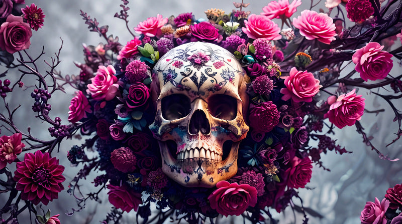 custom home pink skull removable peel and stick non woven vinyl wallpaper mural sm